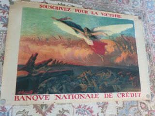 Vintage Wwi French Patriotic Poster - - Bnc - - M.  Richard - Gutz Artist - - France