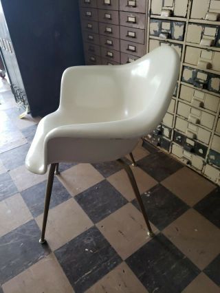 Mid Century Eames Era Style Chromcraft Fiberglass Shell Arm Chair herman miller 3