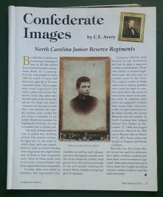 Published CDV of Confederate North Carolina Junior Reserve Regiment Captain 9
