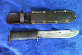 World War 2 Military Fighting Knife With Scabbard