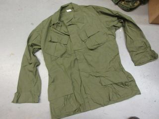 Us Vietnam Era 1968 Dated Ripstop Slant Pocket Jungle Shirt Large Long Og107