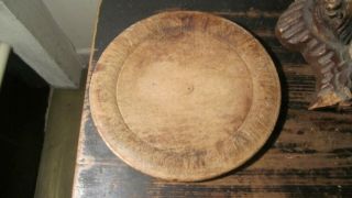 Very rare antique wooden plate - upside/downside use - 18th c.  folk art Sweden 6