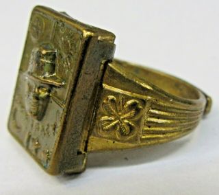 1938 DICK TRACY GOOD LUCK SECRET COMPARTMENT RING Quaker Cereal radio premium f1 3