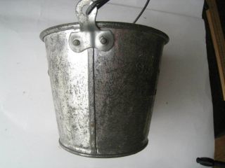 ANTIQUE VTG TIN METAL ADVERTISING PAIL with handle SMITH ' S HARDWARE COLEMAN MICH 9