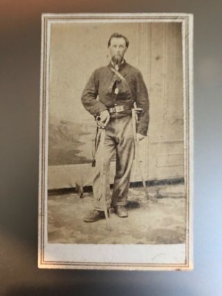 Civil War Cdv Soldier Union Calvary Man And Sword
