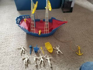 Ideal - Vintage Complete Pirate Ship & Accessories