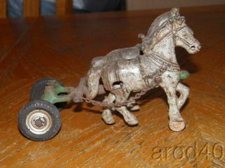 Arcade Cast Iron Dual Horse Drawn Hitch Piece With Wheels Good Piece Look