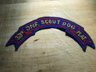 Cold War/vietnam? Us Army Scroll Patch - Jnf Scout Dog 33rd Platoon -