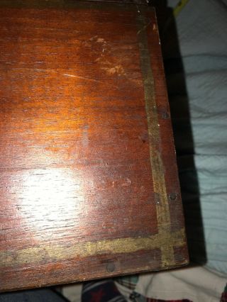 19th Century SOLID Mahogany DOCUMENT SAFE Box Antique WATERLOO IOWA MATTINGLY 10