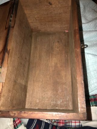19th Century SOLID Mahogany DOCUMENT SAFE Box Antique WATERLOO IOWA MATTINGLY 12