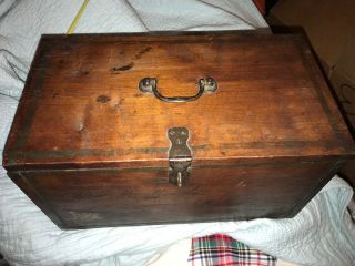 19th Century SOLID Mahogany DOCUMENT SAFE Box Antique WATERLOO IOWA MATTINGLY 4