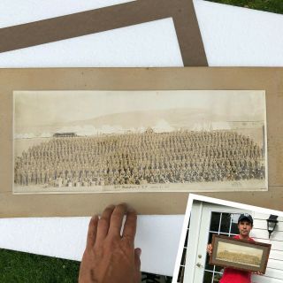 Antique 1915 Wwi 500 Soldiers Big Cabinet Photo 47 Battalion Cef Vernon Canada