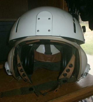 Us Pilots Helicopter Flight Helmet With Dual Visors And Sierra Receivers