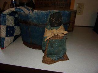 Primitive Black Doll Antique Early Textiles