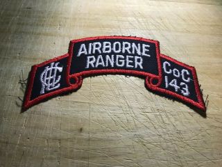 Cold War/vietnam? Us Army Scroll Patch - Airborne Ranger Coc 143 Beauty