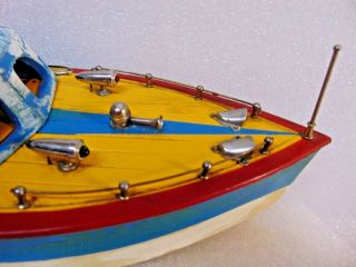 Rare Vintage Tmy Japan Wood Toy Pond Boat Detail Battery Operated $9.  95