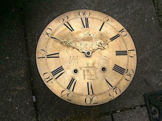 C1760 8 Day Longcase Grandfather Clock Dial,  Movement 14 Samuel Alwood Furt