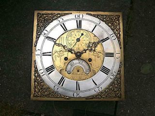 C1760 8 Day Longcase Grandfather Clock Dial,  Movement 12x 12 