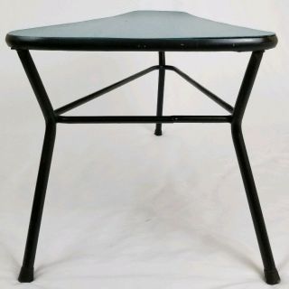 Mid - Century triangle guitar pick coffee table teal painted Top 3