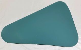 Mid - Century triangle guitar pick coffee table teal painted Top 6