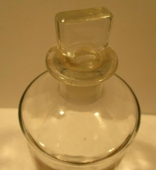 1890 8 In LABEL UNDER GLASS LIQ.  PEPTICUS APOTHECARY DRUGSTORE BOTTLE & STOPPER 6