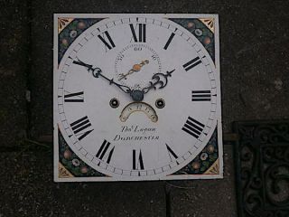 C1840 8 Day Longcase Grandfather Clock Dial,  Movement 12x 12 Thos.  Logan Dorch