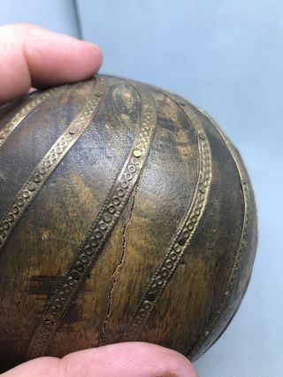 Early Wooden Ball Exspertly Crafted one of a kind piece very old and Unique 10
