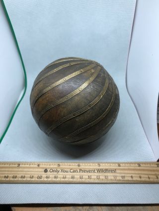 Early Wooden Ball Exspertly Crafted One Of A Kind Piece Very Old And Unique