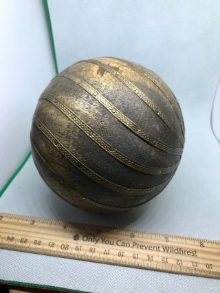 Early Wooden Ball Exspertly Crafted one of a kind piece very old and Unique 3