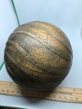 Early Wooden Ball Exspertly Crafted one of a kind piece very old and Unique 4