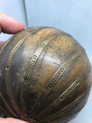 Early Wooden Ball Exspertly Crafted one of a kind piece very old and Unique 8