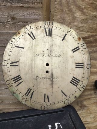 Antique Grandfather Clock Face Brass