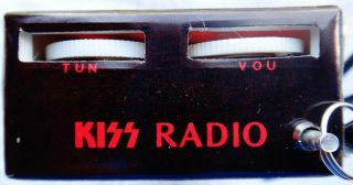 KISS 1977 TRANSISTER RADIO in shape with box AUCOIN 3