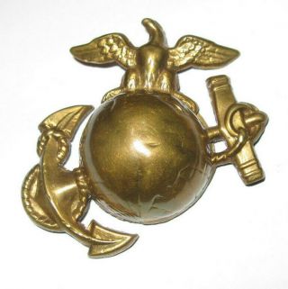 Upswept Wing Modified Span - Am Pre Ww1 Usmc Dress Ega Hat Insignia Well Polished