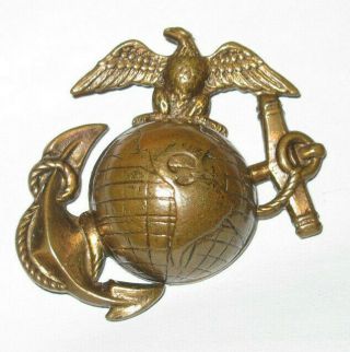 Ww1 Usmc Brass Ega Hat Insignia Emblem Marine Corps Cap Dress Blue