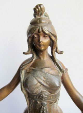 Antique French Art Nouveau Bronze Sculpture NUBINE by LUCIEN ALLIOT Paris 2
