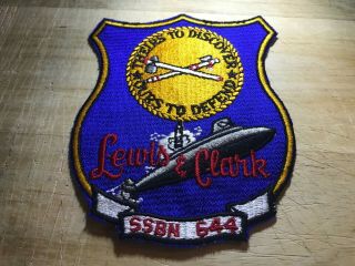 Cold War/vietnam? Us Navy Patch - Uss Lewis & Clark Ssbn 644 Usn Beauty