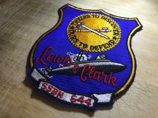 Cold War/Vietnam? US NAVY PATCH - USS Lewis & Clark SSBN 644 USN BEAUTY 6