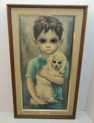 Vintage Big Eyes " No Dogs Allowed " Walter / Margaret Keane Framed Print Turner