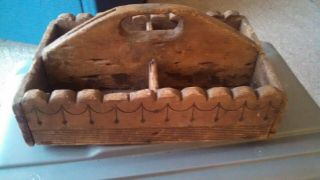 Early Antique Primitive Old Barn Find Wood Tool Box Carpenters Caddy Design