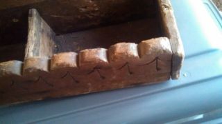 EARLY ANTIQUE PRIMITIVE OLD BARN FIND WOOD TOOL BOX CARPENTERS CADDY DESIGN 4