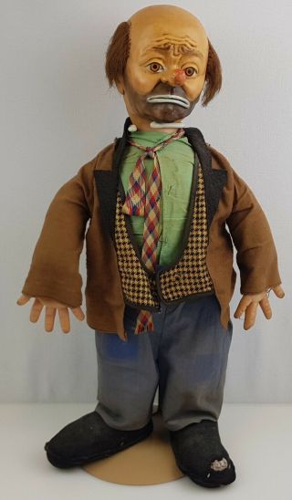 1950s Emmett Kelly 20in Weary Willie Clown Doll Baby Barry Toy Nyc Hobo Circus