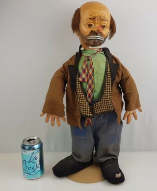 1950s Emmett Kelly 20in Weary Willie Clown Doll Baby Barry Toy NYC Hobo Circus 2
