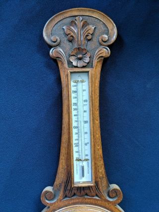 ANTIQUE CARVED OAK ANEROID WOOD WALL BANJO BAROMETER LUCILLE BALL I LOVE LUCY 2