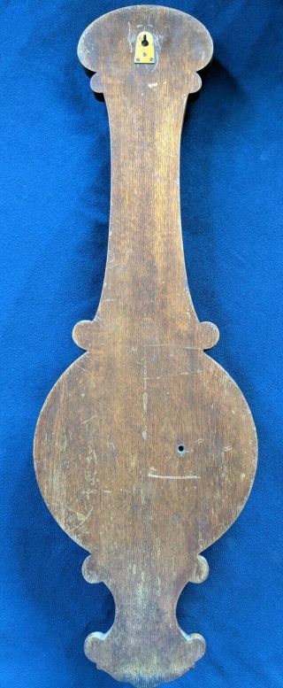 ANTIQUE CARVED OAK ANEROID WOOD WALL BANJO BAROMETER LUCILLE BALL I LOVE LUCY 5