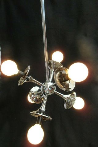 Mid Century Modern Lightolier Sputnik Pendant Chrome Light Fixture