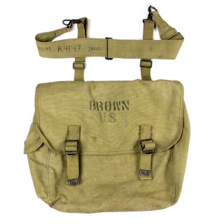 Us Ww2 M1936 M36 Od3 Cotton Musette Bag Back Pack Ided Murray Goldberg 1941