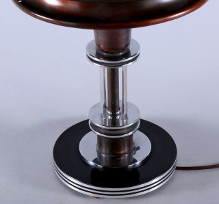 Art Deco Machine Age Streamlined 1930s Markel Desk Lamp Bakelite Base Chromium 2