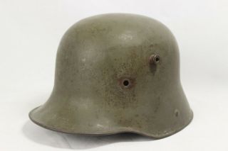 World War One German M16 Helmet With Approval / Size Ink Stamps And Dome Stamp