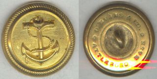 Civil War Era Us Navy Chief Petty Officer / Junior Officer Coat Button - Na236a